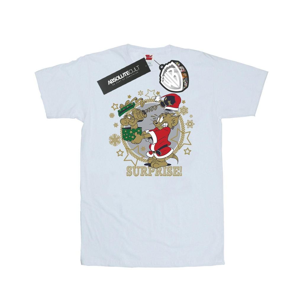 Tom And Jerry Mens Christmas Surprise T-Shirt