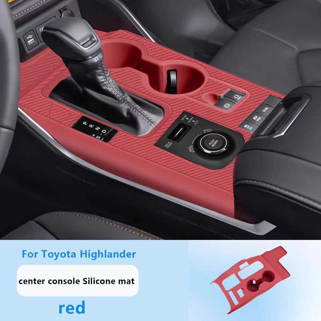 For Toyota Highlander Car Interior Accessories Decoration Center Console Silicone Mat Door Armrest Pad Interior Upgrade