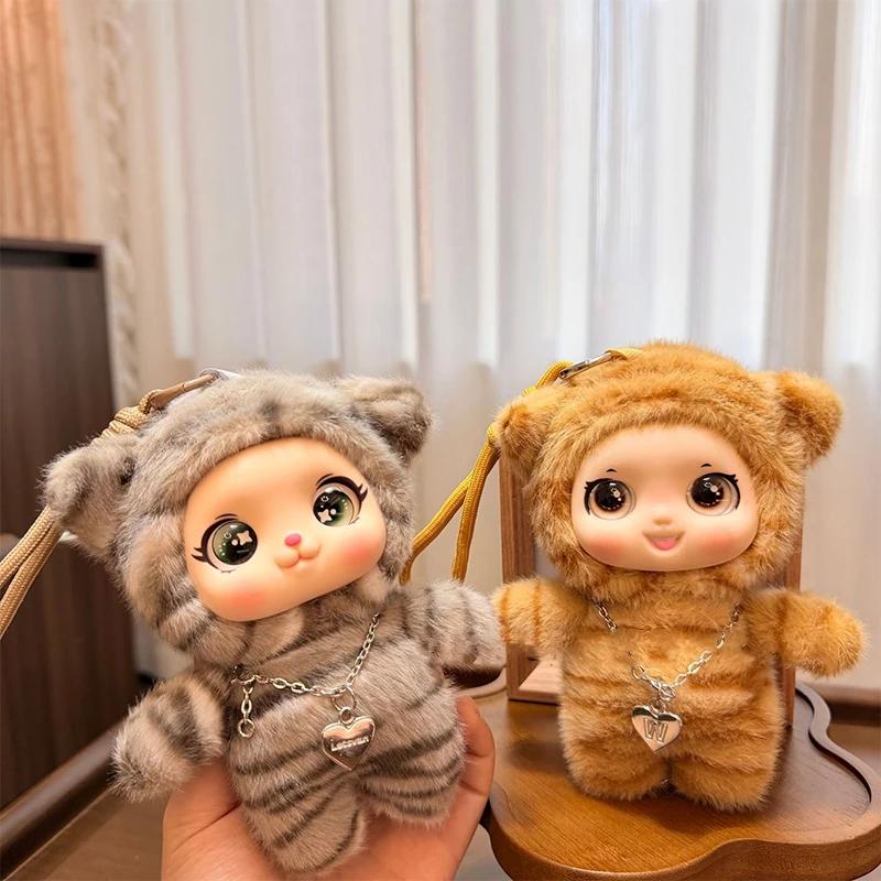 Pendant Decoration Cute Cartoon Leopard Series Big Eyes Vinyl Face Plush Doll Backpack Gifts