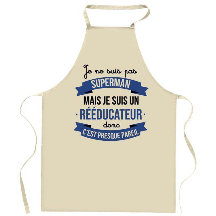 Tablier de cuisine - Superhéros - Coton résistant - Impression France durable - Liens ajustables