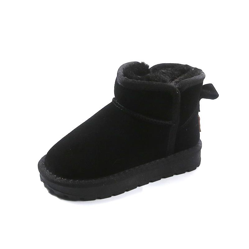 Новые детские зимние ботинки, зимняя детская обувь, ботинки для девочек, однотонные, универсальные, для мальчиков, повседневные, модные, хлопковые ботинки, утолщенный плюш