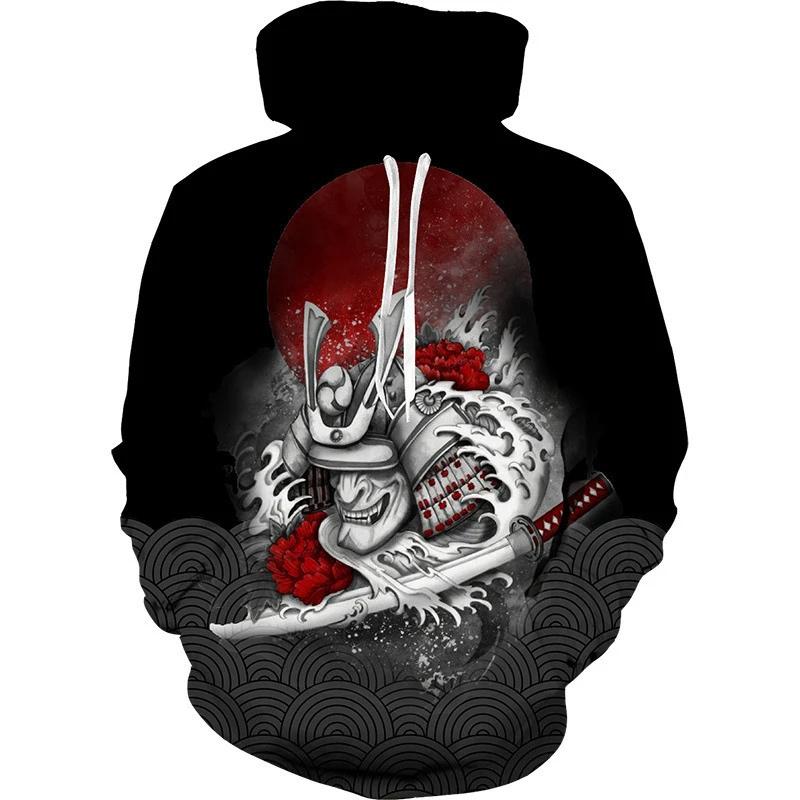 New Hot Anime 3d Hoodies Japanese Samurai Sweatshirt Men And Women Fashion Black Pullover Autumn And Spring Men's Clothing