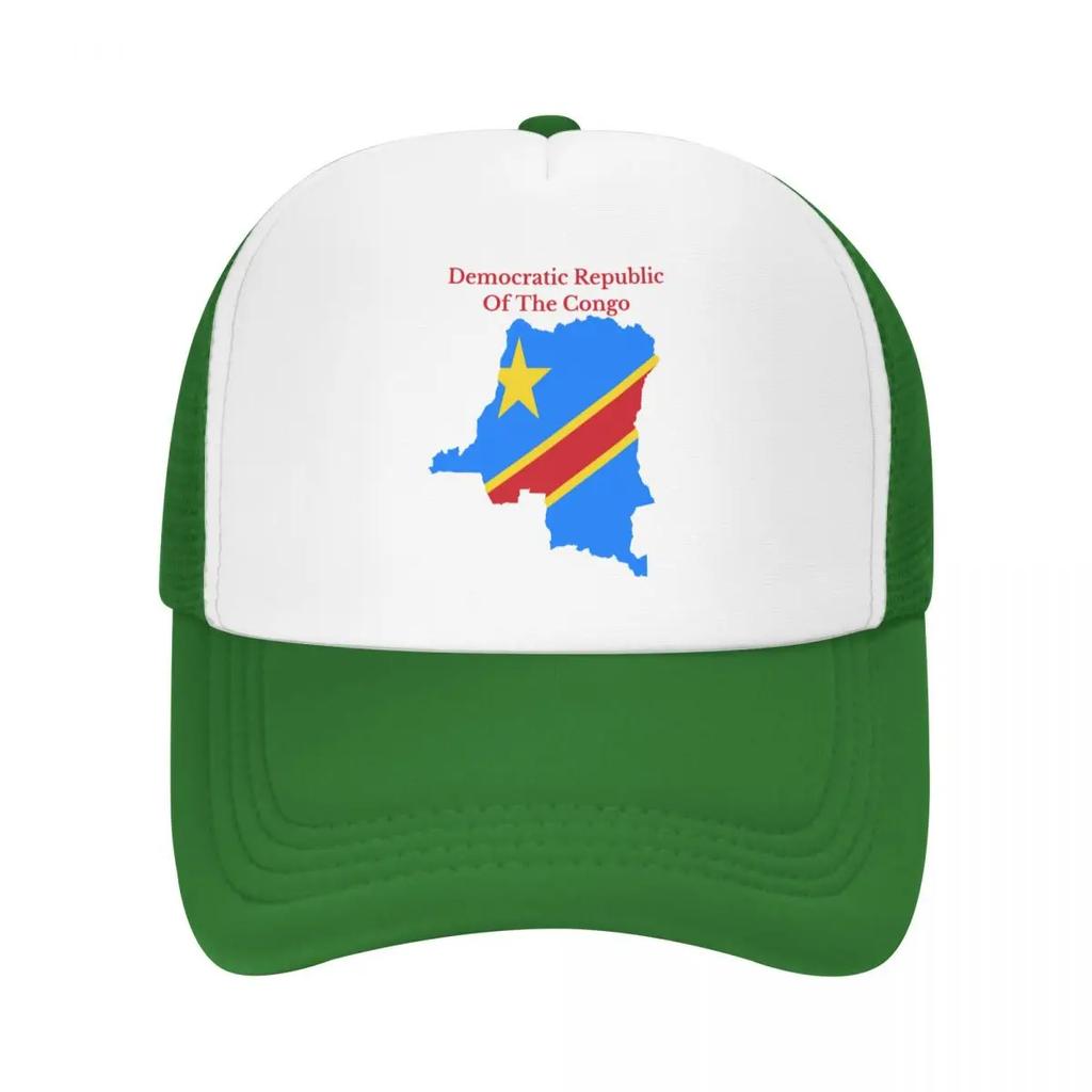 Custom Democratic Republic Of The Congo Flag Map Trucker Hat for Unisex Women Adjustable Adult Baseball Cap Hip Hop Dad Hat
