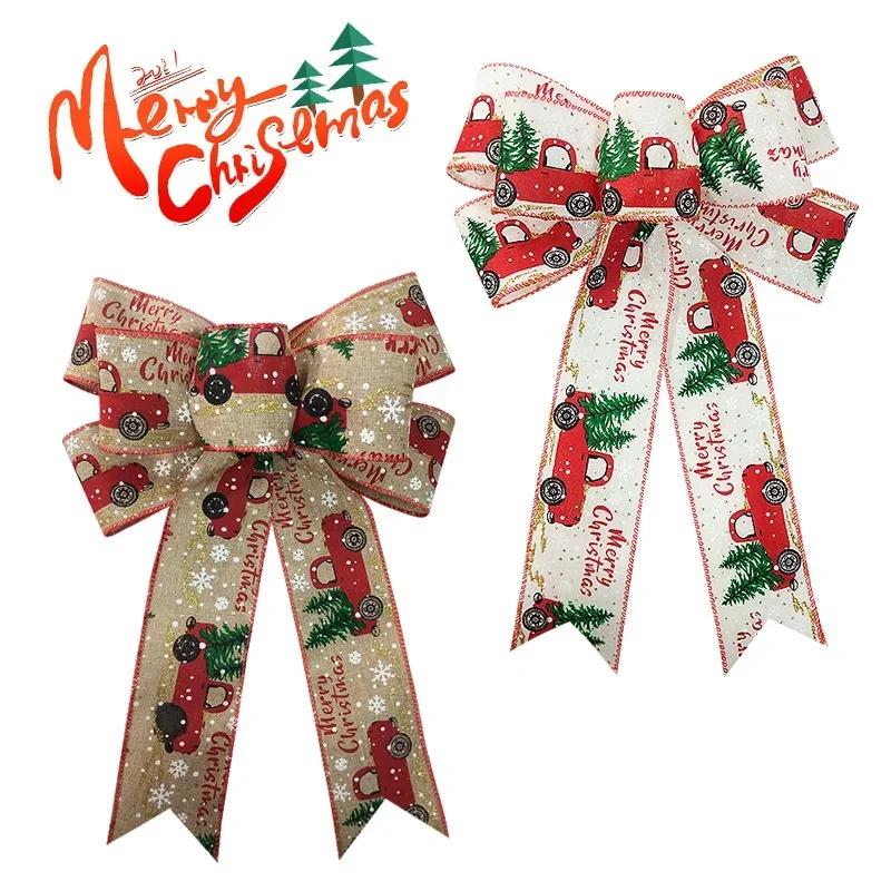 Christmas Hanging Decoration Bow Christmas Tree DIY Ornaments Home Garden Bows Gift Christmas Wedding Party Decoration Supplies