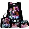 K-POP Huntress Girl Group Backpack Set with Lunch Bag and Pencil Case, Student Fashion Bookbag, Waterproof Durable Large Capacity Gift less
