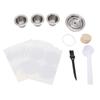 Coffee Capsule Kit Reusable Stainless Steel Coffee Pod Cup with Aluminum Foil Cover Filter Paper