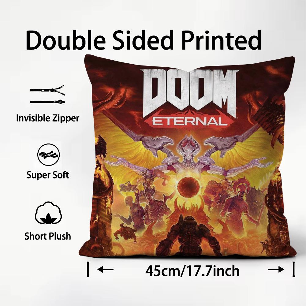 D-Doom E-Eternal Крутой Игровой Чехол на Подушку с Принтом Наволочка для Гостиной Дивана и Декора Спальни