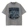 Anime Yu Gi T Shirts Manga Vintage Washed Oh Blue Eyes White Dragon Tshirt Oversized Yugioh T Shirt Retro Tops Tees Man Cotton