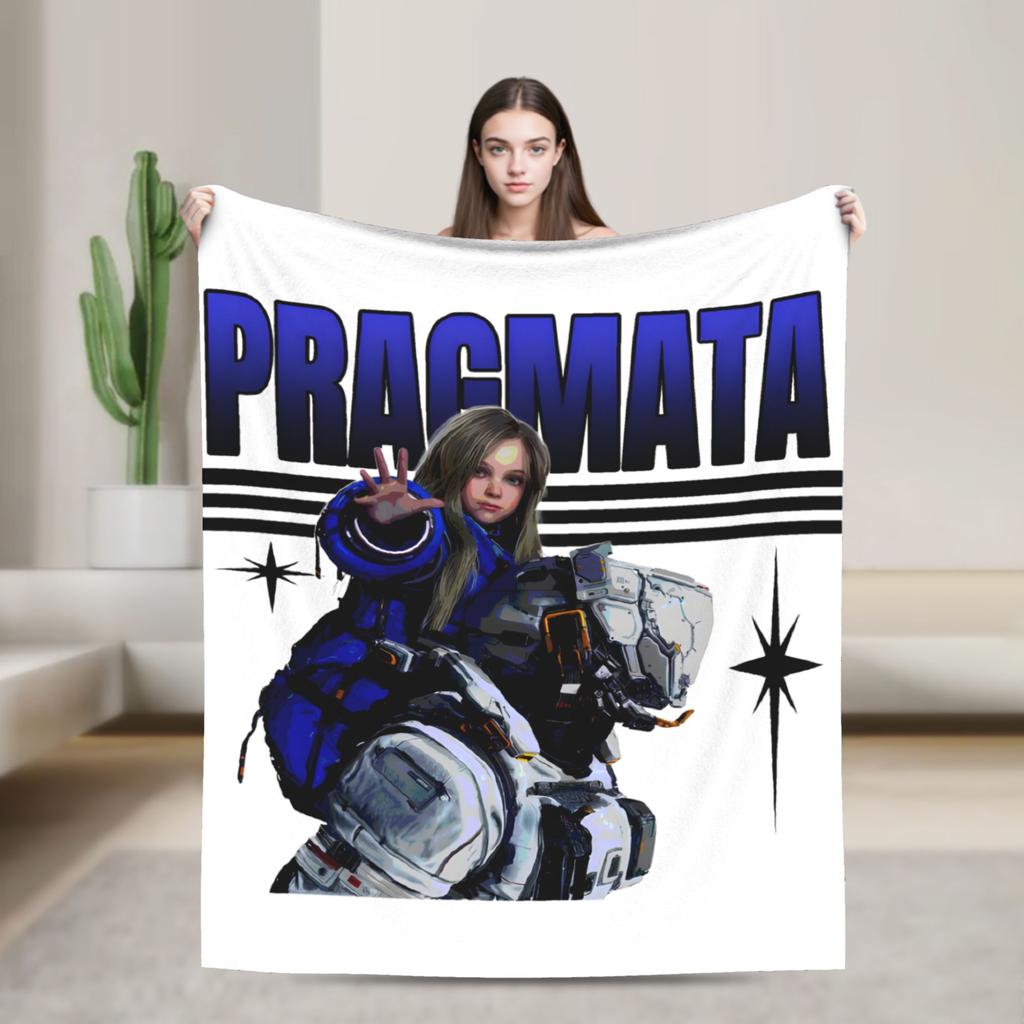 Pragmata Game Diana Vintage Knitted Blanket Velvet UltraSoft Throw Blankets for Airplane Travel Bedroom Quilt