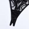 3-Piece Lace Bra Sets Hollow Out Heart Pattern Sexy Lingerie Set Ladies Black Panty Underwear Set ZPG