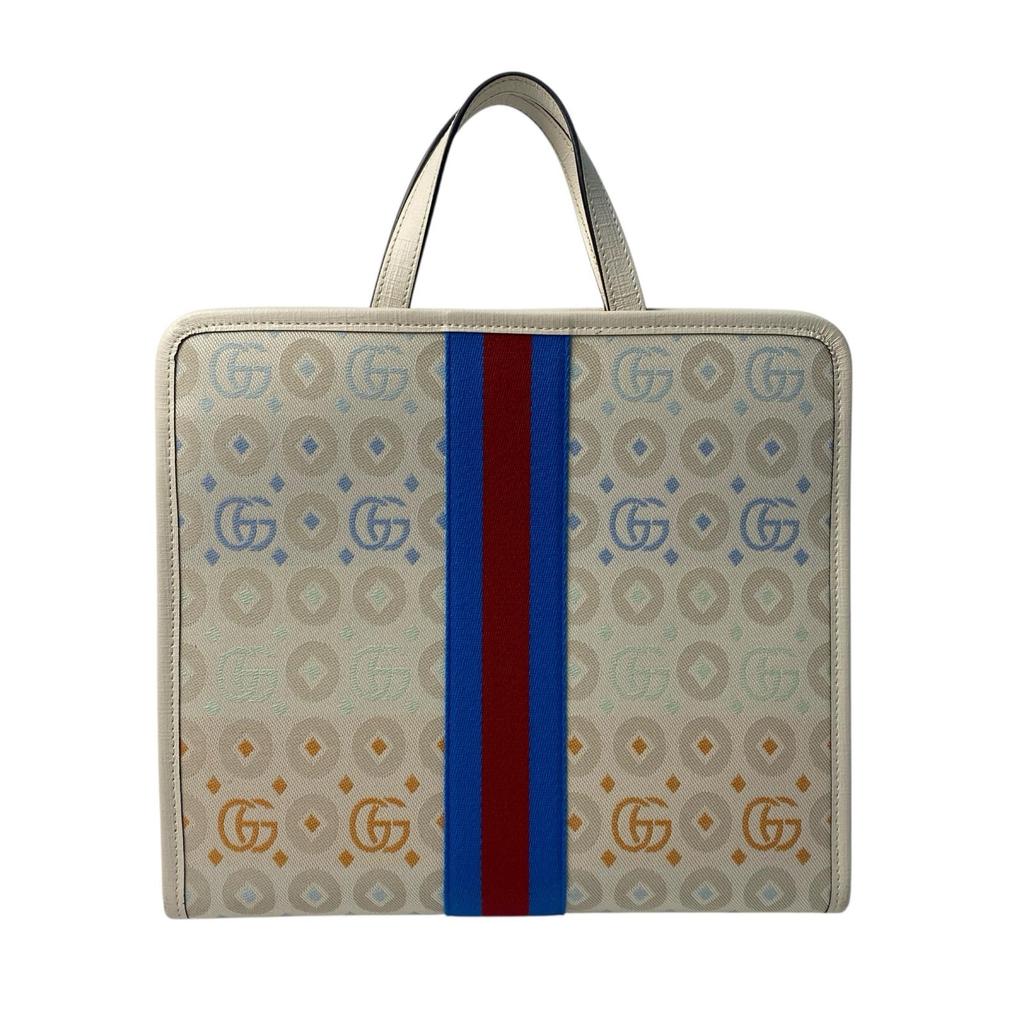 Used GUCCITote Bag white GG canvas Women