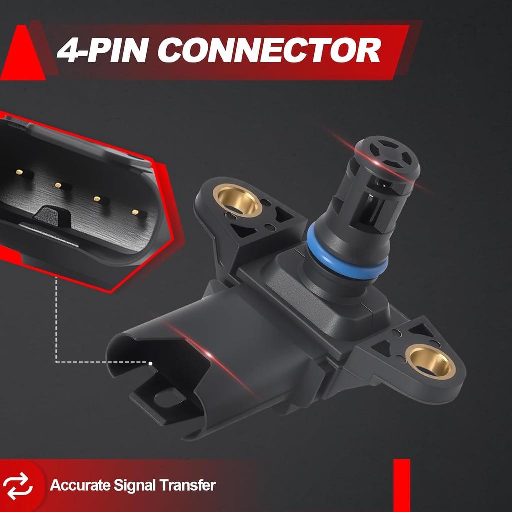 MAP Sensor Manifold Absolute Pressure 13627560063 13627585492 for BMW 2007-2016 335i X5 535i L6 3.0L, 2011-2015 550i 750Li V8 4.4L & 760Li V12 6.0L