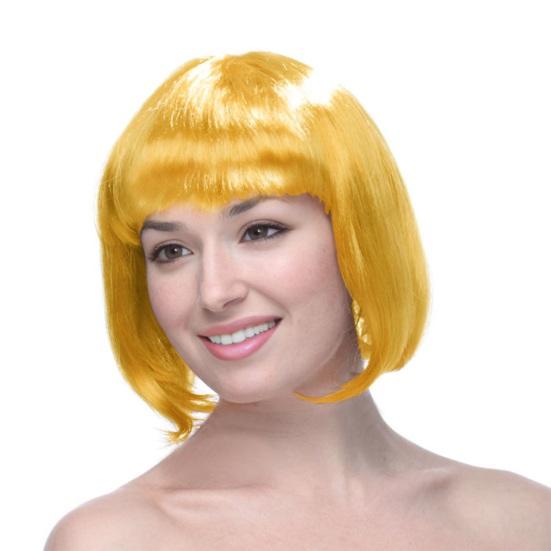 Женский красочный короткий прямой парик с челкой, натуральный термостойкий костюм для вечеринок, косплей для девочек, Бобо, синтетические волосы