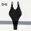 Женский сексуальный монокини с V-образным вырезом без рукавов купальник с открытой спиной, подчеркивающий фигуру, цельный бикини