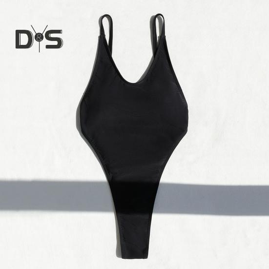 Женский сексуальный монокини с V-образным вырезом без рукавов купальник с открытой спиной, подчеркивающий фигуру, цельный бикини