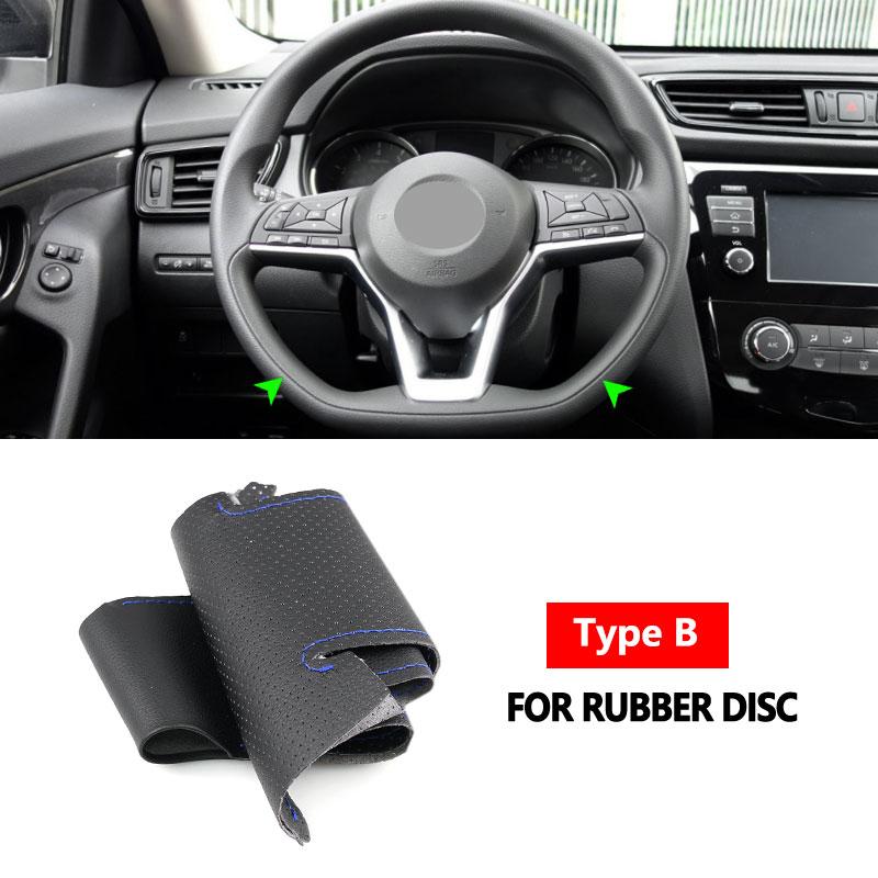 For Nissan Qashqai X-Trail Micra Leaf Rogue Sport 2018- Altima Car Steering Wheel Cover Perforated Leather