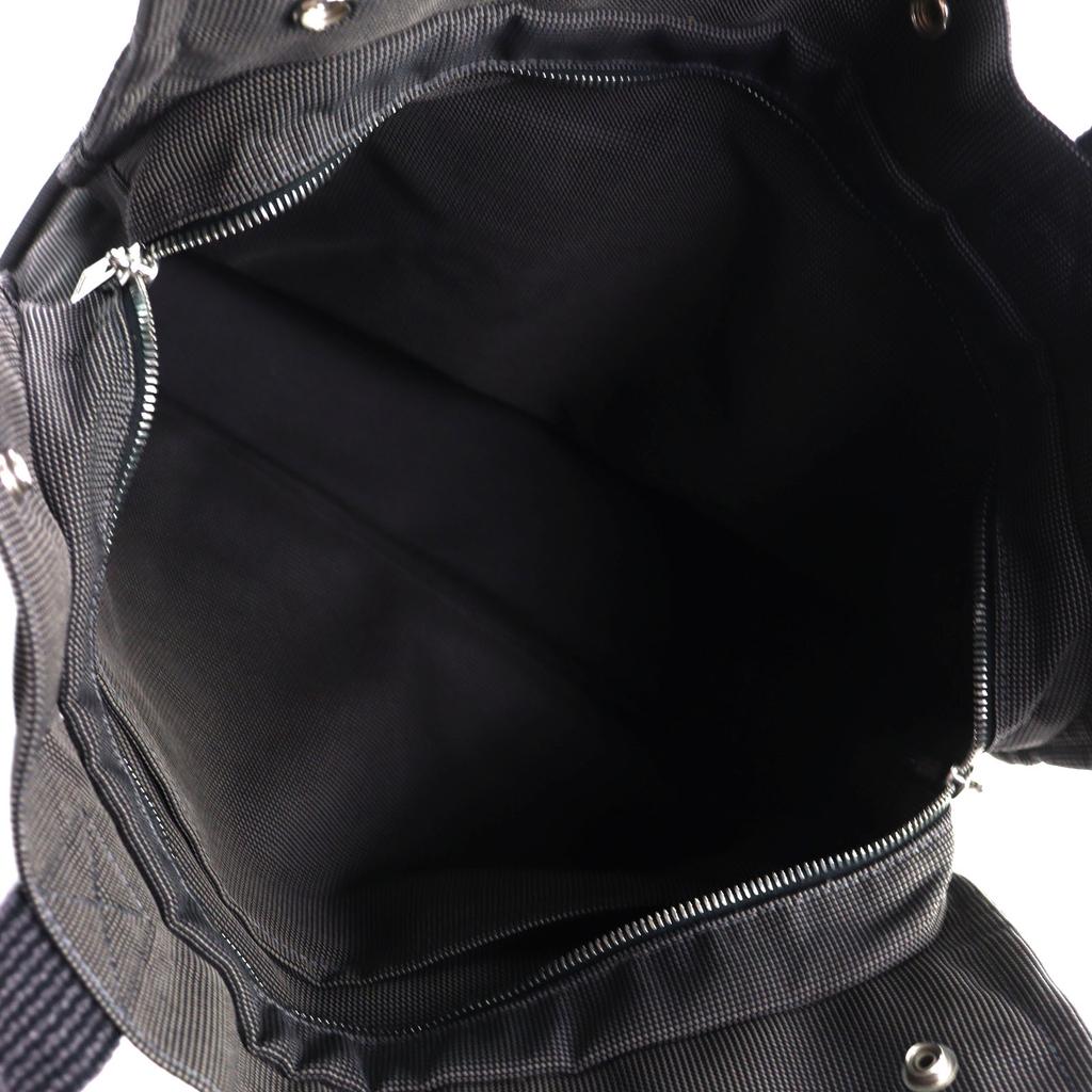 Отличная сумка-тоут HERMES Her Line MM с логотипом H и пуговицами Serie из парусины серого цвета Женская Б/У