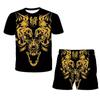 Король Лев с 3D принтом, летняя мужская футболка с круглым вырезом, комплект, повседневная футболка, шорты, комплект из 2 предметов, пуловер большого размера, спортивный костюм, трендовая мужская одежда