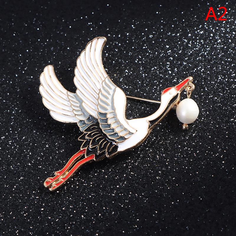 1 шт., жемчуг, журавли, эмалированная булавка, винтажная подвесная брошь в виде птицы, женские роскошные ювелирные изделия