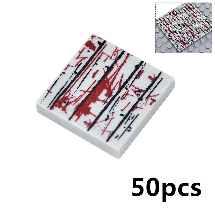 Smooth 2x2 Floor Printed Tile Assembled Building Blocks MOC City House Bricks Decoration Ceramic Tile Construction Toys