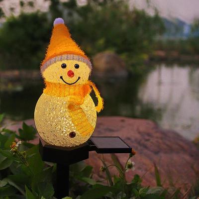 Рождественский снеговик, солнечные грунтовые фонари для украшения сада и газона на открытом воздухе
