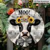 2D Flat 1pc, 8x8 in, Rustic Cow "Moo Y'all" Aluminum Metal Sign, Printed Artwork, Farmhouse Wall Decor, Home & Garden, Kitchen, Bar, Garage, Shop