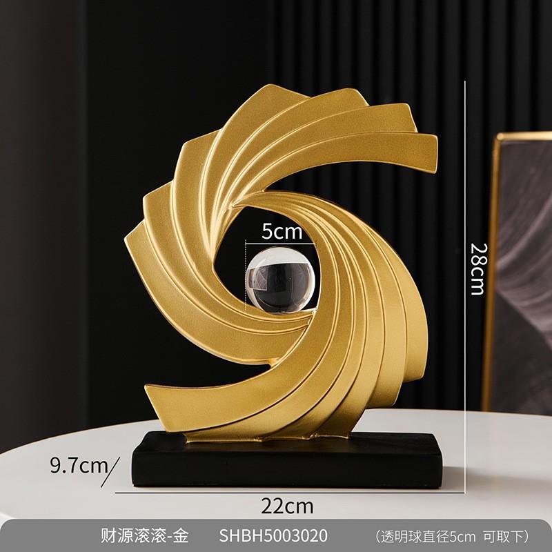 Resin Fortune Flow Decorative Figurine Living Room TV Cabinet Office Entryway Modern Home Decor Gift