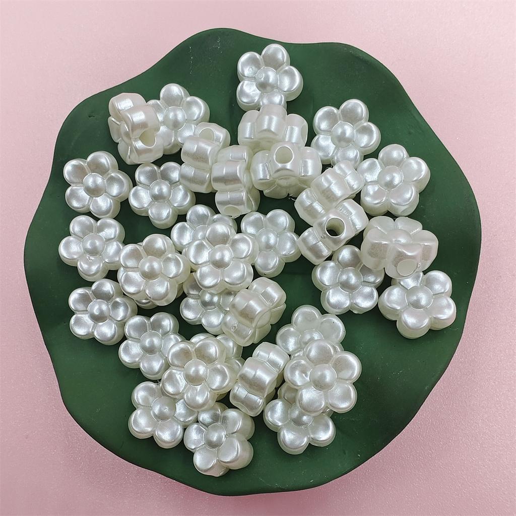 50/100 шт. модные перфорированные цветочные украшения, аксессуары, трехмерные бусины из искусственного жемчуга ABS, ожерелье, браслет, ручная работа