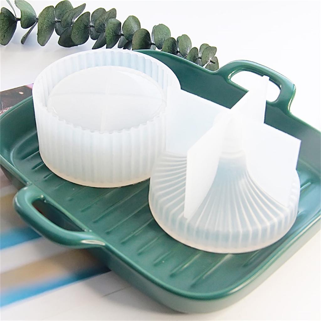 Jewelry Storage Box Silicone Molds Handmade Epoxy Resin Molds Striped Candle Jar Molds Handmade Candle Cup Molds