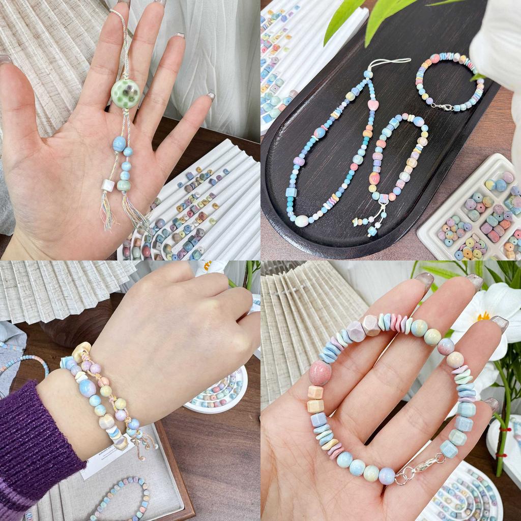 2/5 шт. Натуральный камень Альха Радужный камень Геометрические цельные бусины Разделительные бусины Рассыпные бусины для изготовления браслетов, ожерелий, ювелирных изделий своими руками