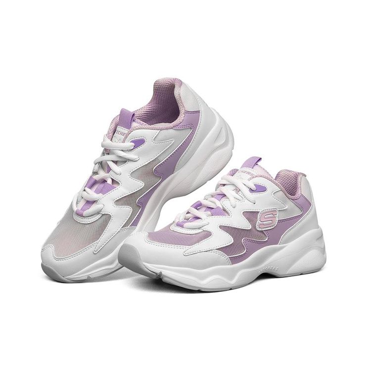 Skechers DLites Airy Wing Обувь Сетчатая Синтетическая Кожа Повседневные Низкие Папины Кроссовки Женская Кроссовка Лавандовый 896005-WLV