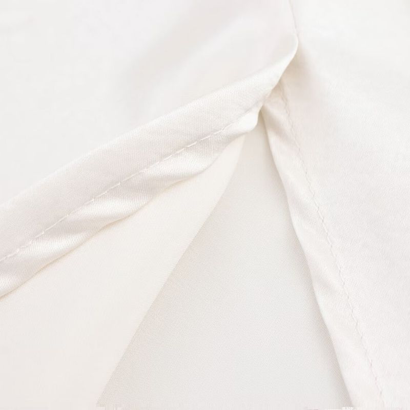 Kaslead New Women Clothes Western Style Fashion Acetate Satin Lace Elastic Waist Skirt Long Dress