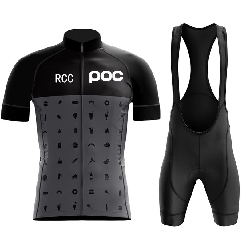2026 Rcc Poc Fietsen Set Fiets Team Korte Mouw Maillot Ciclismo Mannen Wielertrui Zomer Ademend Fietsen Kleding Set