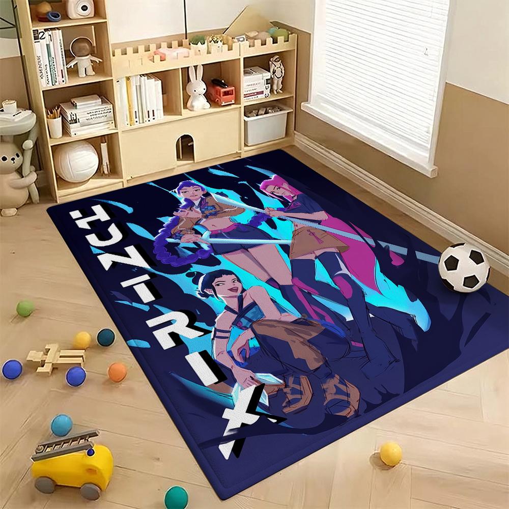 Kpop Idols Hunt Demons Indoor Rug Nonslip Thick Carpet For Hallway Doorway Kitchen Home Party Decor Holiday Gift