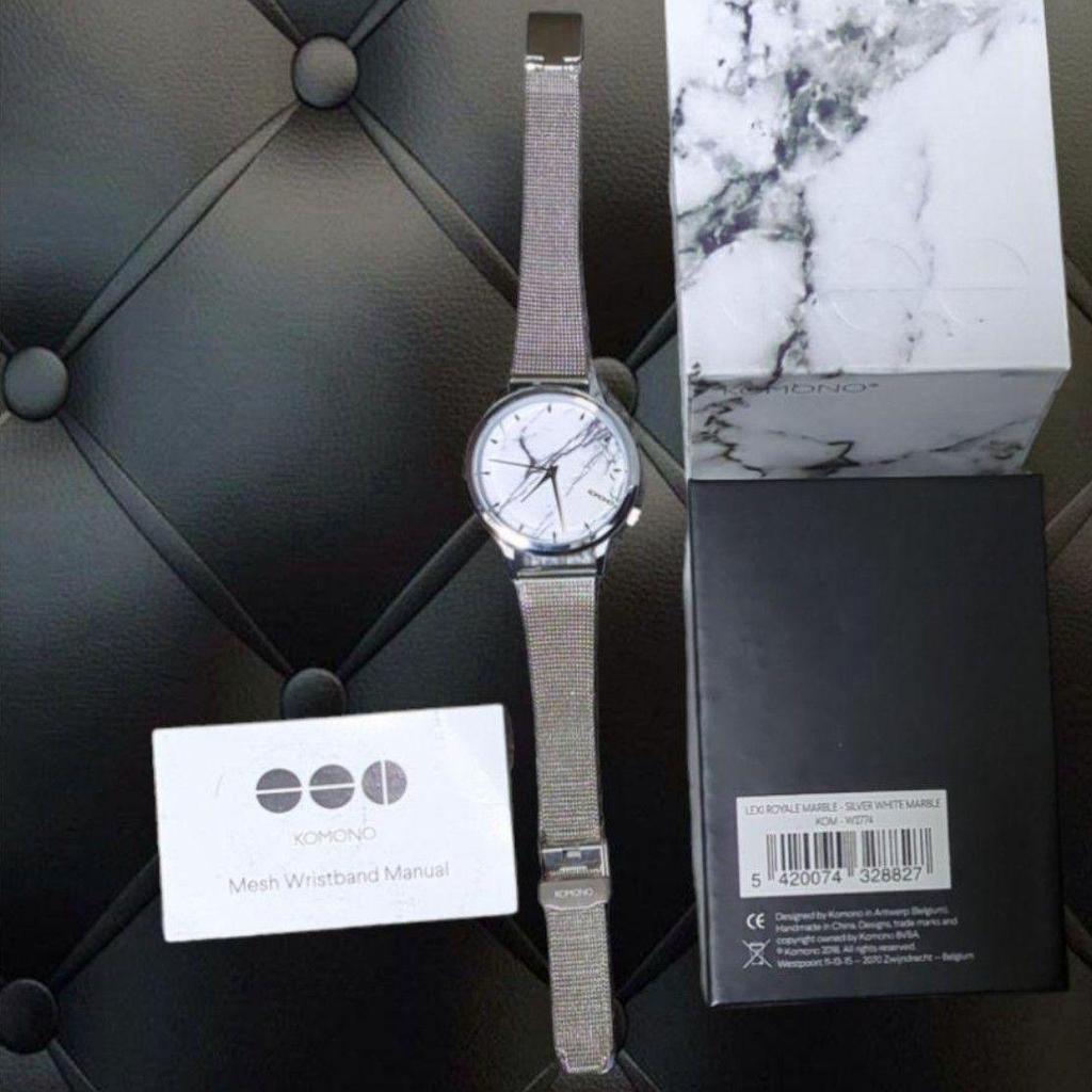 Б/У Новый KOMONO LEXI ROYALE SILVER WHITE MARBLE Женские часы Komono Lexi Royal