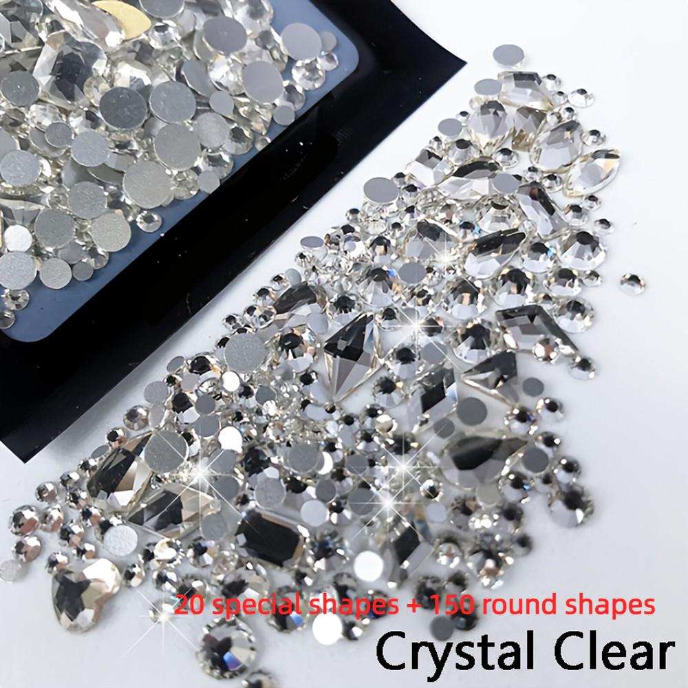 AB Flatback Glass Nail Art Стразы Разноцветные Смешанные Алмазные Драгоценные Камни Синие Фиолетовые Кристаллы Для Украшения Ногтей Сделай Сам