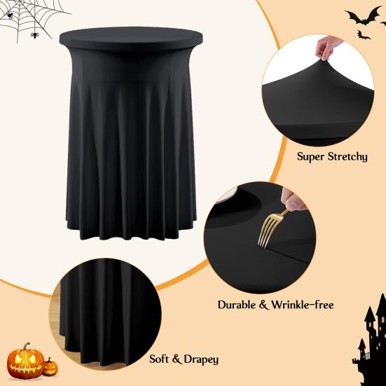 Чехол для коктейльного стола Спандекс Стрейч Круглые Скатерти для коктейльного стола с Волнистыми Драпировками Юбки для Высоких Барных Столов для Свадебной Вечеринки Банкетных Мероприятий