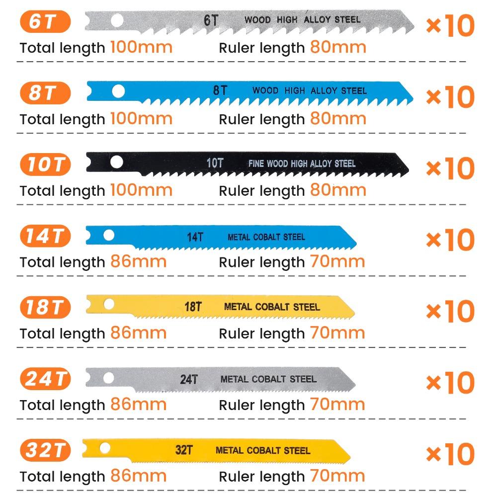 Wood High Zinc Zinc Alloy Steel Metal Cutting Jig Saw Blade Jigsaw Blades Saw Blades Wood Assorted Blade