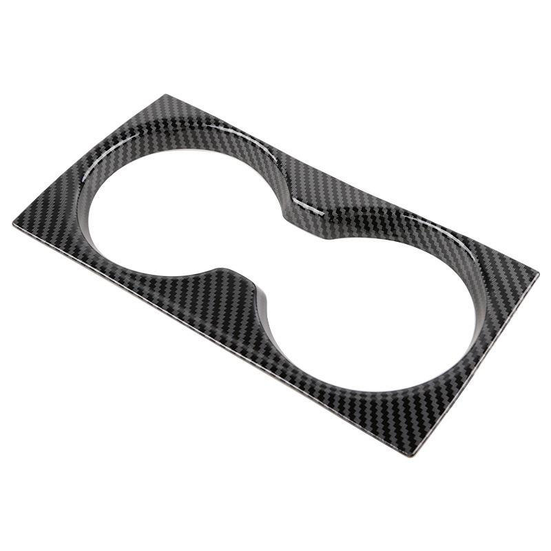 For Mazda 3 Axela Car Central Console Water Cup Cover Sticker Trim ABS Plastic Carbon Fiber Style