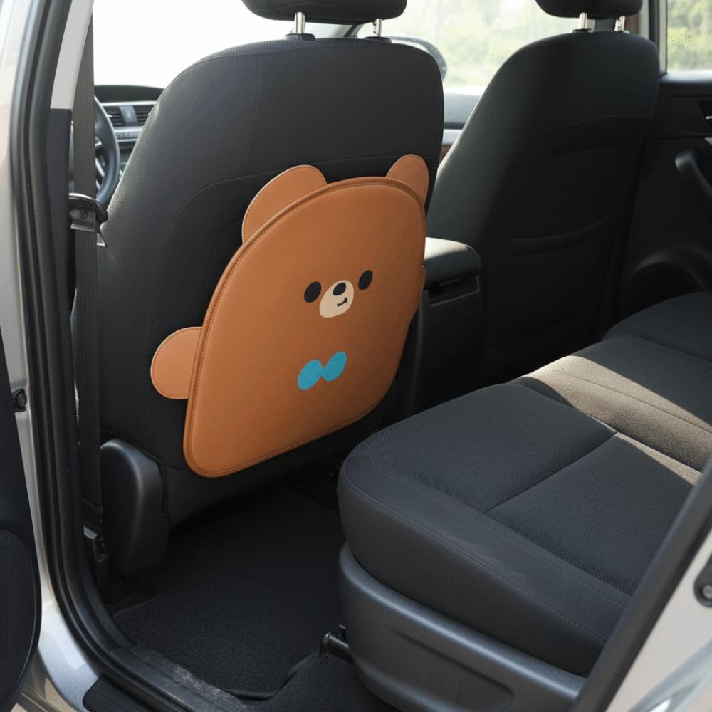Cartoon Design Car Seat Back Cover Leather Protective Auto Anti Kick Mat Rear Seat