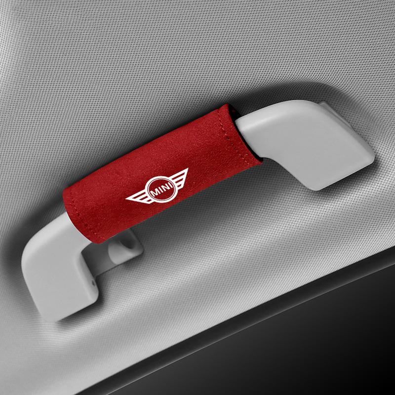 2pcs Leather Car Roof Armrest Inner Door Pull Handle Protection Cover for BMW MINI Cooper Clubman Countryman R55 R56 R60 R61 F56