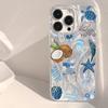 Синий Океан Пляж Чехол для Телефона для iPhone 17 16 Plus 15 14 13 Pro 12 11 Pro Max 17 Air XS X XR15 Plus 16E Покрытие с Текстурой Перышка