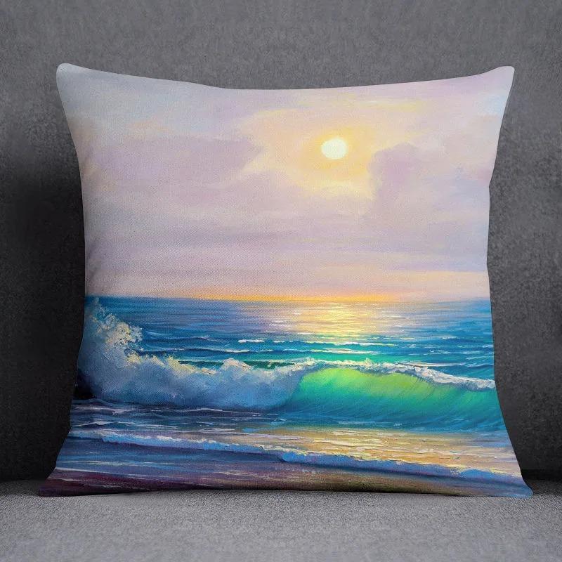Colorful Oil Painting Pattern Pillowcase Car Ornaments Office Living Room Home Pillowcase