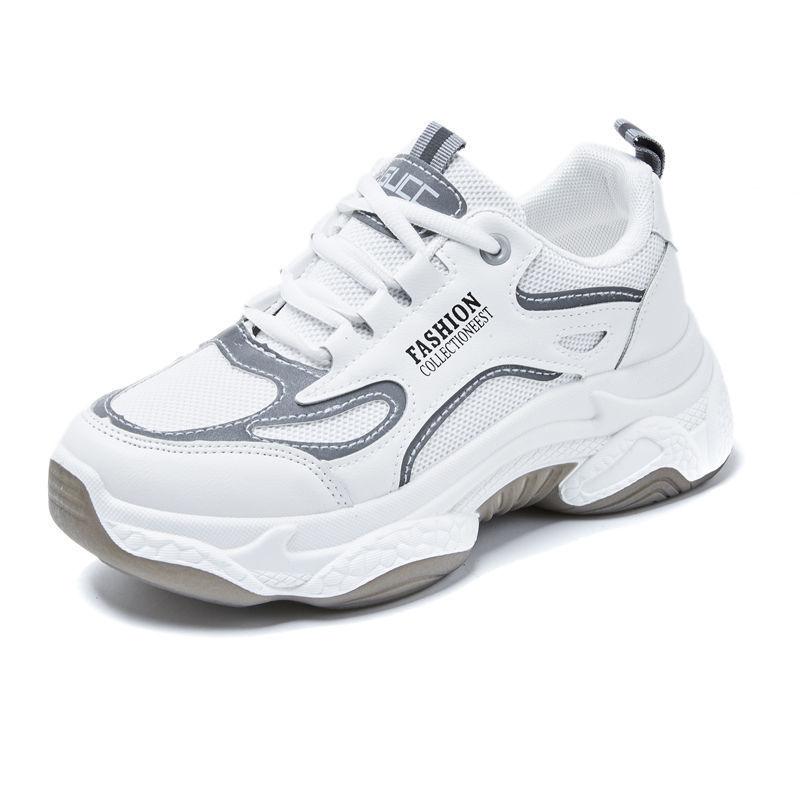 Осенние новые универсальные белые кроссовки для бега и путешествий для студентов, модные кроссовки на платформе для женщин, весна
