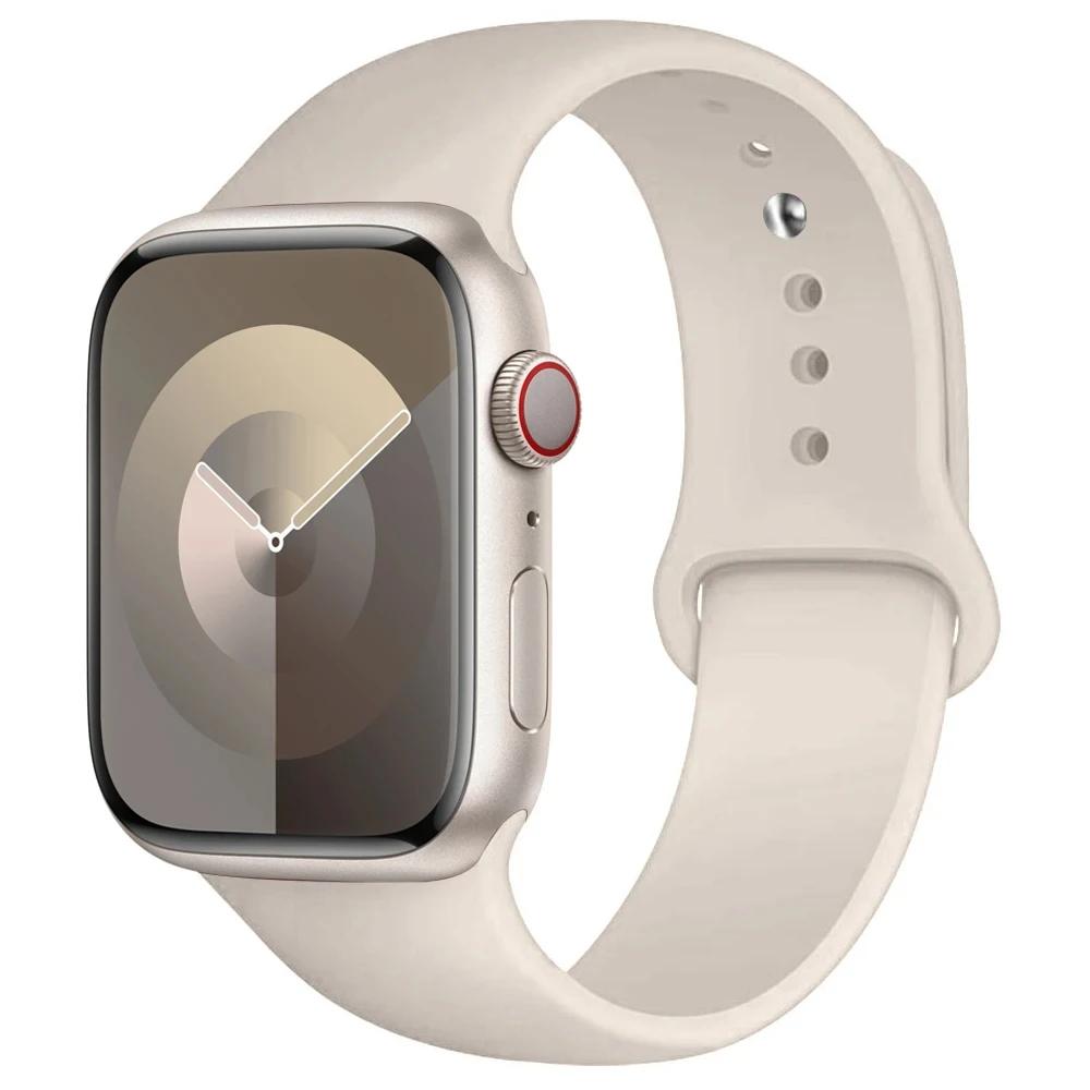 Силиконовый ремешок для Apple Watch Band 44 мм 40 мм 49 мм 45 мм 41 мм 38 мм 42 мм Correa Belt Bracelet IWatch Series 9 8 7 6 5 3 SE Ultra 2