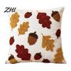 Fall Theme Decorative Pillow Cover Maple Leaf Cushion Cover, Acorn Throw Sofa 18x18 Inches Farmhouse Case for Autumn Home Decor Skin Friendly Shells