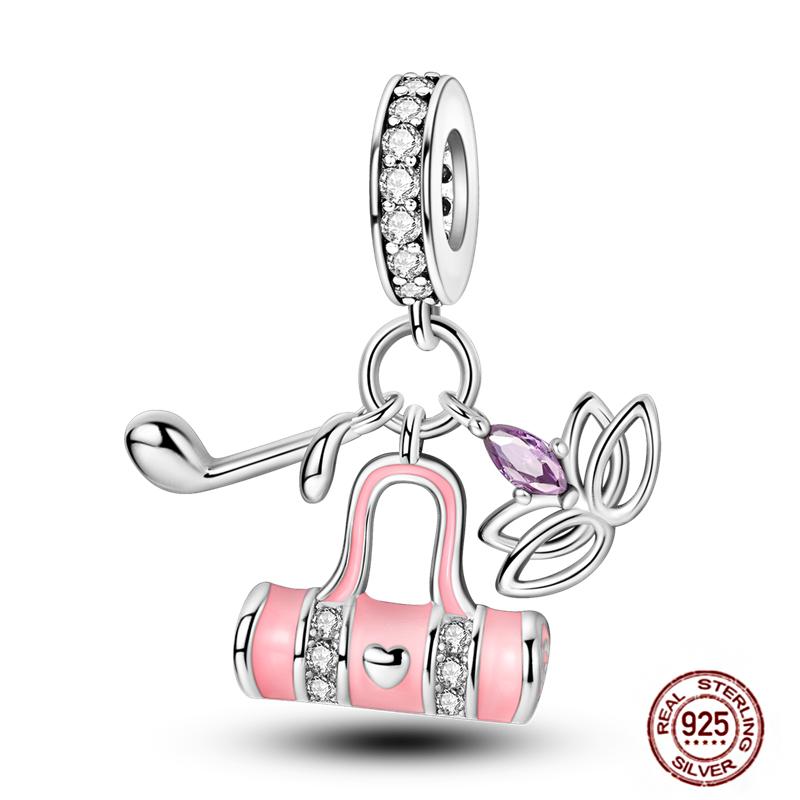 Ежедневные статьи Медные розовые парфюмерные шармы Камера Гантель Смарт-часы Бусины Подходят для оригинальных браслетов DIY Ювелирный подарок