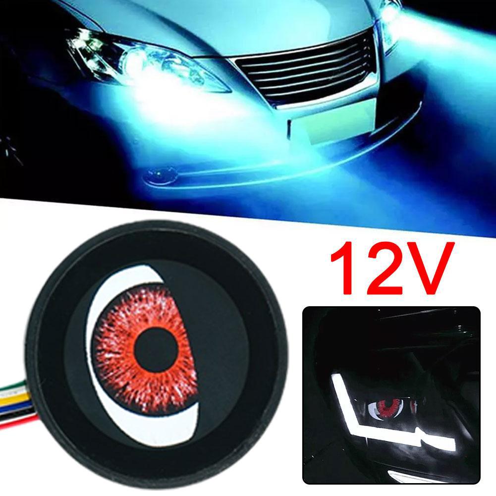 Dynamic LED Car Headlights Devil Eye 8 Style Car Devil Eye Blink For Car Motorcycle Logo Light Headlight Accessories