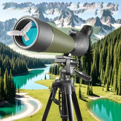 20-60x80 Уличный монокуляр Подзорная труба для наблюдения за птицами HD BAK4 Водонепроницаемый телескоп для кемпинга с системой двойной фокусировки 80-мм линза FMC