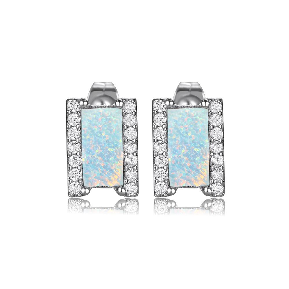 Европейские и американские новые геометрические прямоугольные серьги-гвоздики с бриллиантами, простые и нишевые серьги